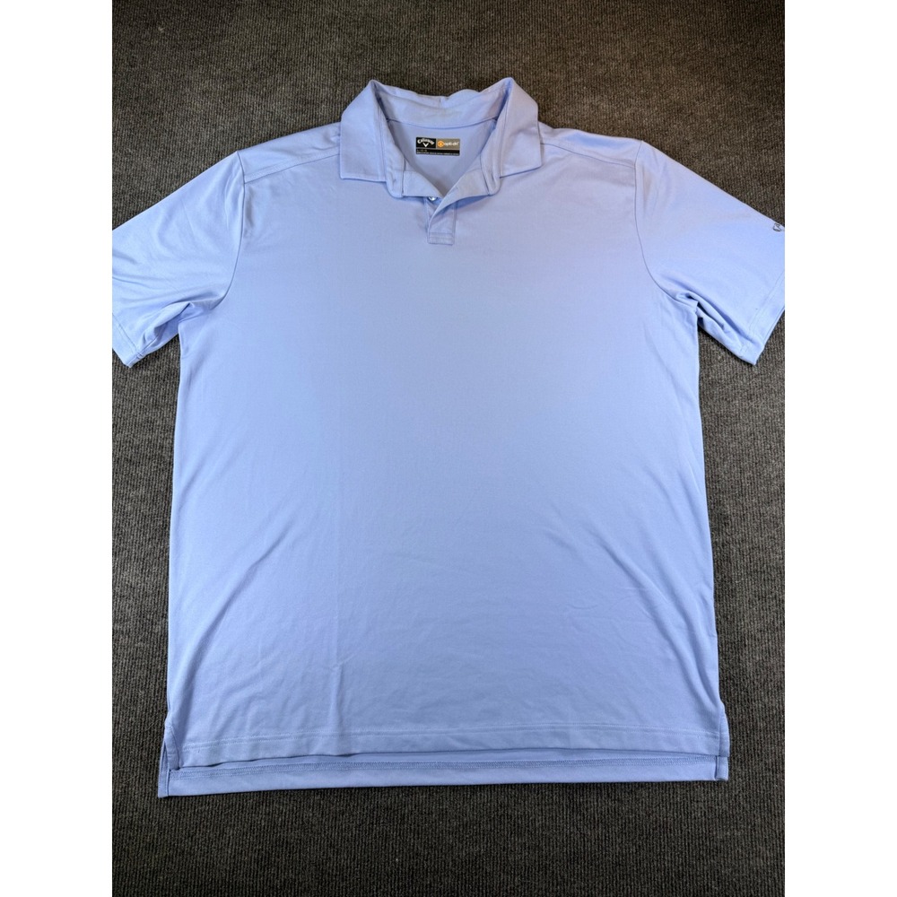 Callaway‎ Mens Opti-Dri Stretch Polo Shirt Light Blue Short Sleeve Large 2650